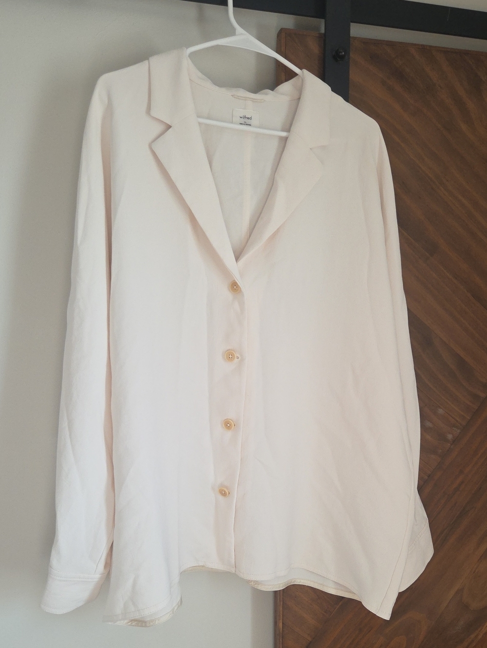 Aritzia Wilfred Freeform Cream Button-Front Relaxed Blouse